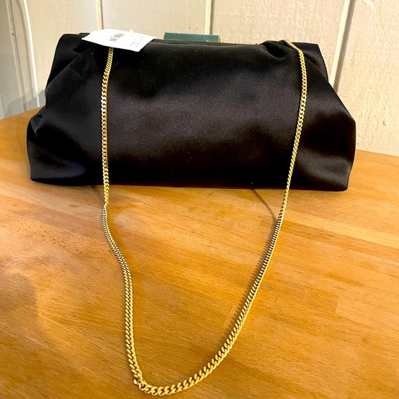 DeMellier Handbags - Demillier London oversized satin bag with gold chain NWT.